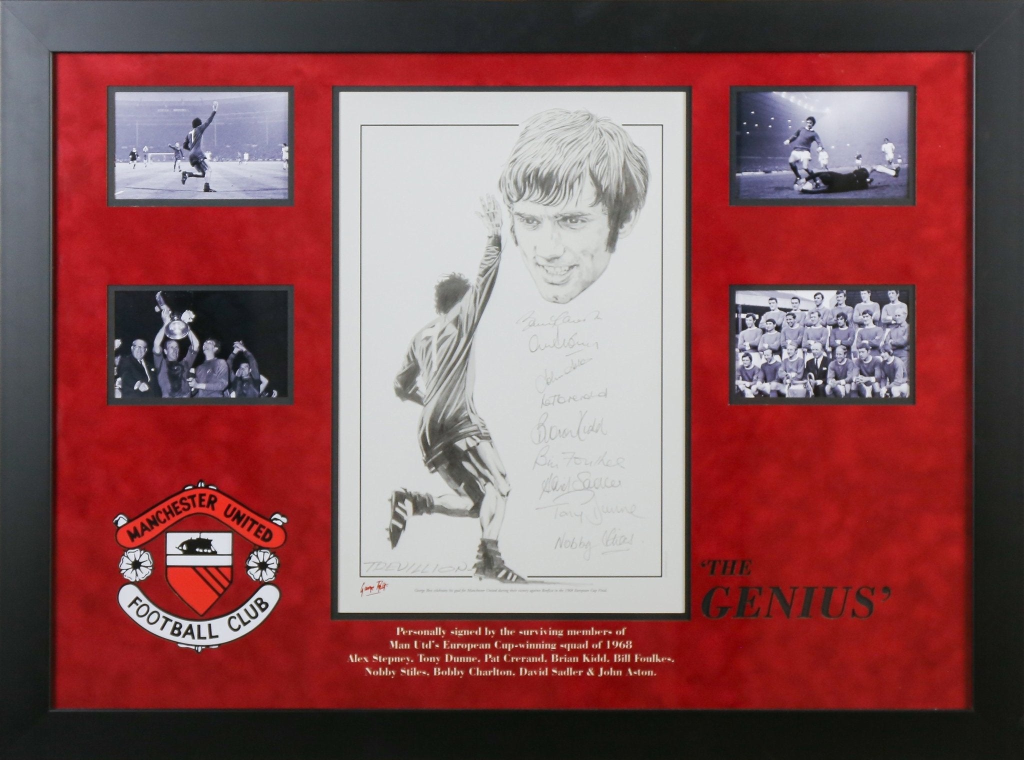 Multi Signed Man United Tribute To Best Framed Display - Memorabilia Framers Shop
